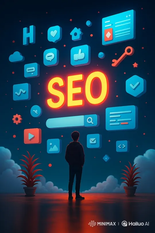 Futuristic SEO Concept Video with Dynamic Visuals – AI Generated Video | Hailuo AI