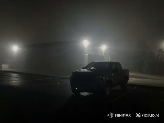 Mysterious Night: Rain, Pickup Truck, and Driver Silhouette – AI Generated Video | Hailuo AI