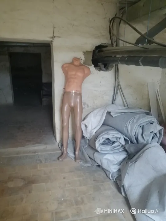 Creepy Mannequin Awakens and Falls in Dusty Basement – AI Generated Video | Hailuo AI