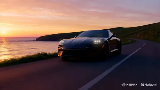 Coastal Drive at Sunset: A Modern Car's Journey – AI Generated Video | Hailuo AI