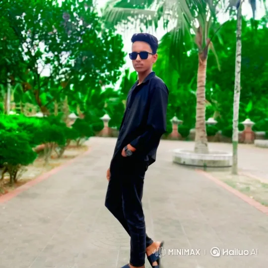 Young Man Poses Confidently in Breezy Park – AI Generated Video | Hailuo AI