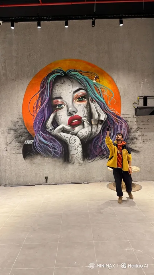 Cinematic mural transformation with flowing paint effect – AI Generated Video | Hailuo AI