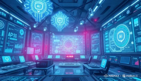 Futuristic Control Room Showcases Human Optimization Cycle – AI Generated Video | Hailuo AI