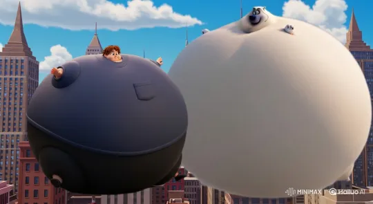 Boy and Balloon Polar Bear Embrace Over City – AI Generated Video | Hailuo AI