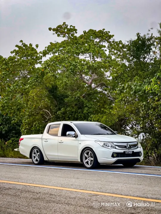 Custom White Pickup Demonstrates Dynamic Air Suspension – AI Generated Video | Hailuo AI