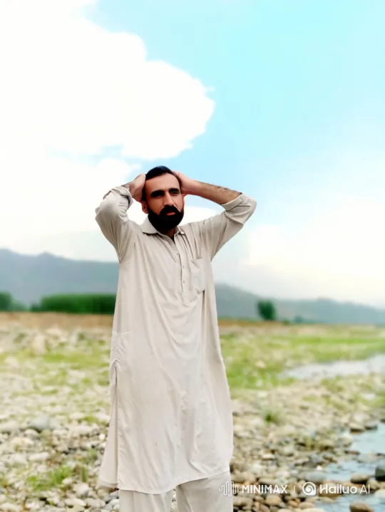 Man in Tunic Enters Luxury SUV in Rocky Riverbed – AI Generated Video | Hailuo AI