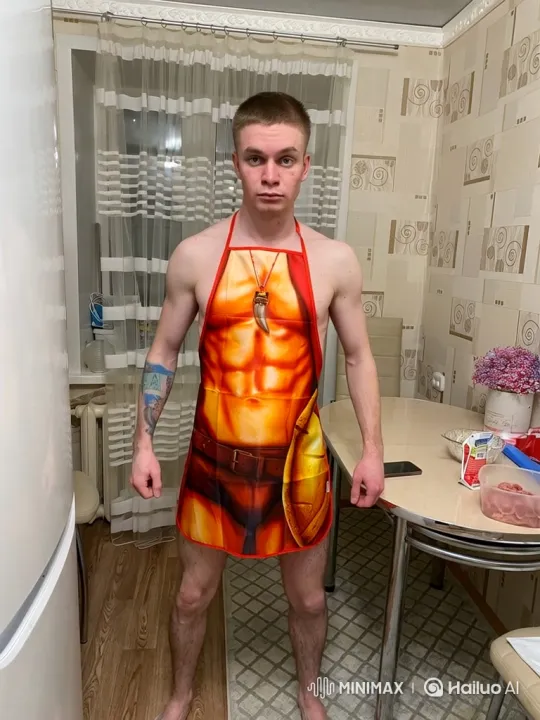 Young Man Levitates in Kitchen with Serious Expression – AI Generated Video | Hailuo AI