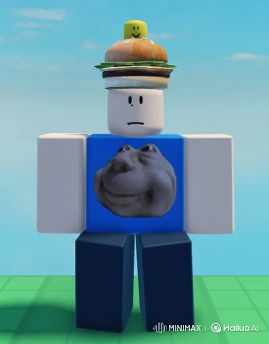 Blocky Character Faces Panic Amidst Advancing Smiling Figures – AI Generated Video | Hailuo AI