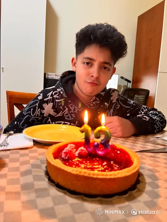 Boy Blows Out Birthday Candles on Tart – AI Generated Video | Hailuo AI