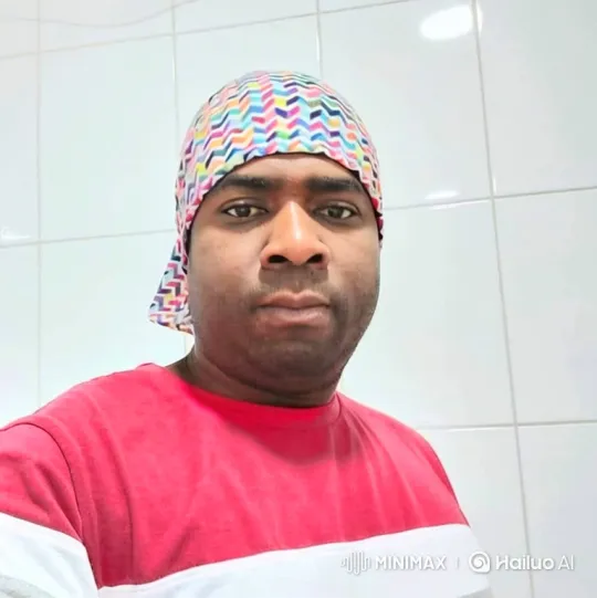 Man in Chevron Head Covering with Tracking Shot – AI Generated Video | Hailuo AI