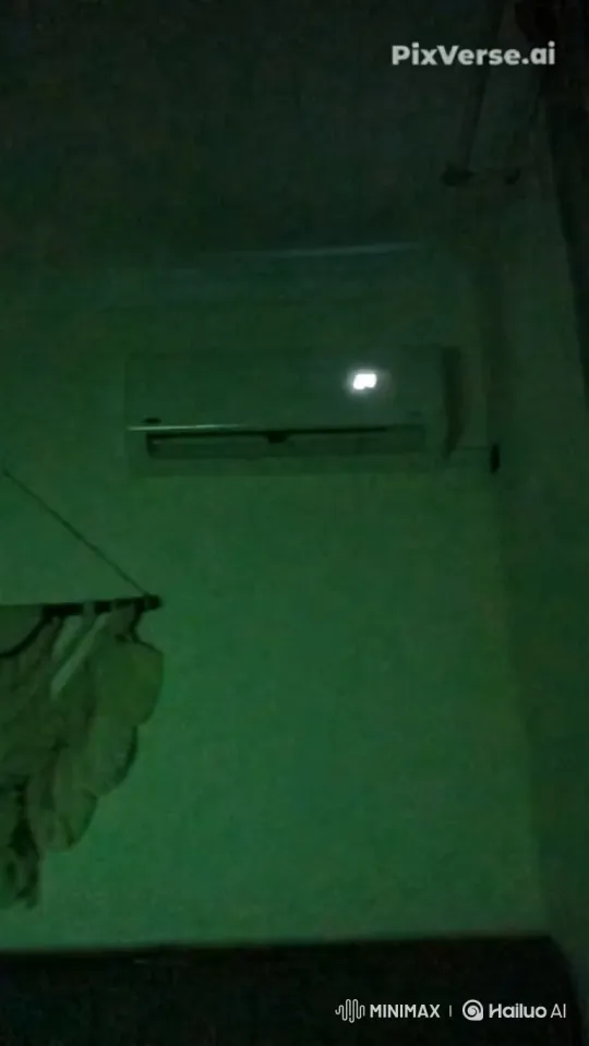 Quiet Night: Air Conditioner and Swinging Clothes – AI Generated Video | Hailuo AI