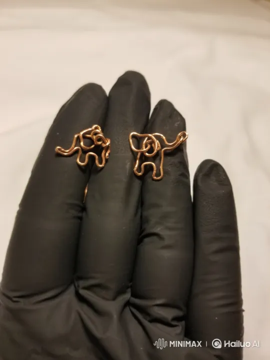 Crafting and Display of Copper Elephant Earrings – AI Generated Video | Hailuo AI