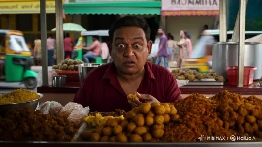 Bangladeshi Man Reacts Dramatically to Spicy Street Food – AI Generated Video | Hailuo AI