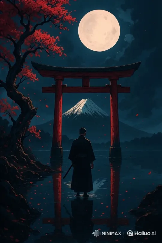Reflections and Moonlit Reverie at Mountain Gate – AI Generated Video | Hailuo AI