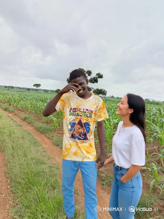 Couple Sharing a Moment in Cornfield – AI Generated Video | Hailuo AI