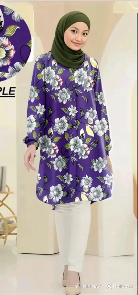 Young Woman Models Blouse in Serene Garden Setting – AI Generated Video | Hailuo AI
