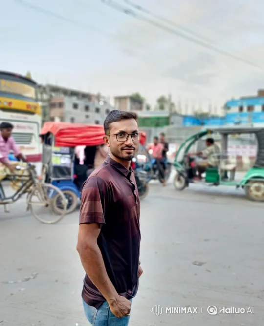Young Man in City Street Amidst Daily Bustle – AI Generated Video | Hailuo AI