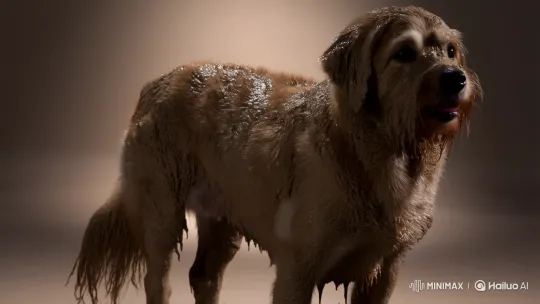 Mud-Covered Dog Transforms into Majestic Pup – AI Generated Video | Hailuo AI