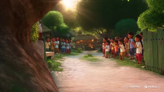Anthropomorphic Elephant Rides Bicycle Through Village – AI Generated Video | Hailuo AI