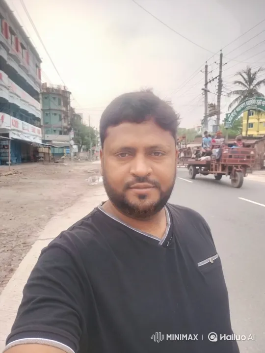 Man's Subtle Smile as Background Blurs – AI Generated Video | Hailuo AI