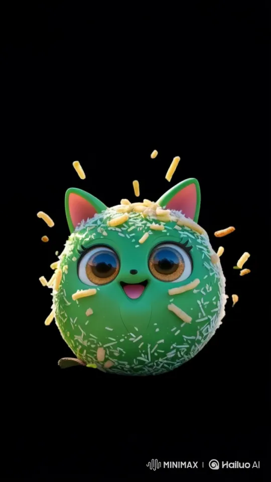Adorable Klepon Enjoying a Tranquil Night View – AI Generated Video | Hailuo AI