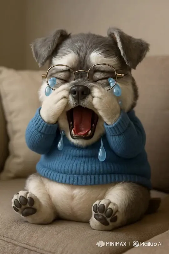 Schnauzer Puppy Crying for Attention – AI Generated Video | Hailuo AI