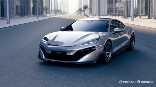 Dynamic Camera Move Around Modern Car in City – AI Generated Video | Hailuo AI