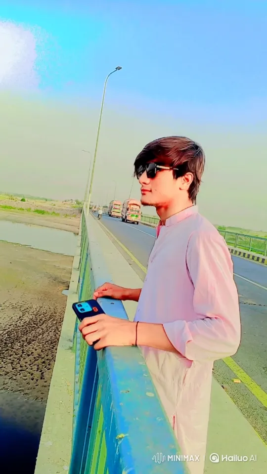 Young Man Awaits Ride on Bridge, Meets Prado Vehicle – AI Generated Video | Hailuo AI