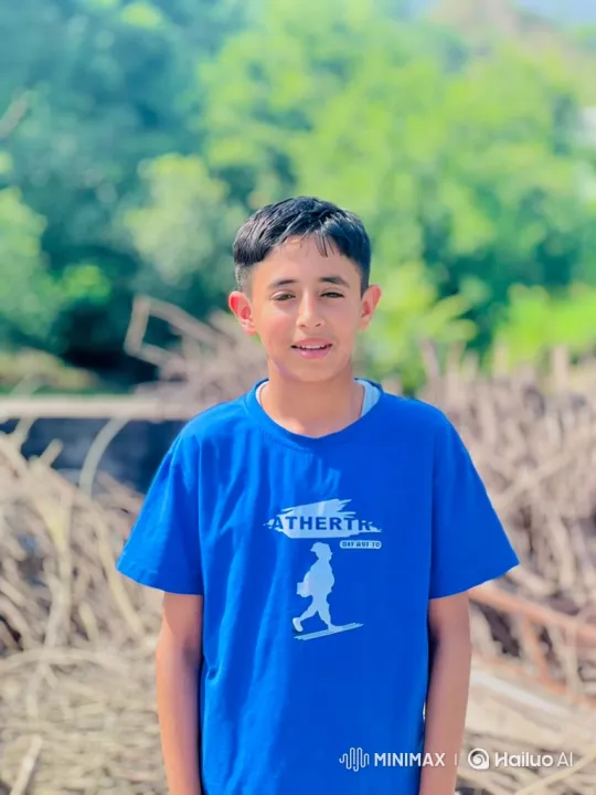 Young Boy微笑 Stand in Sunlit Natural Setting – AI Generated Video | Hailuo AI