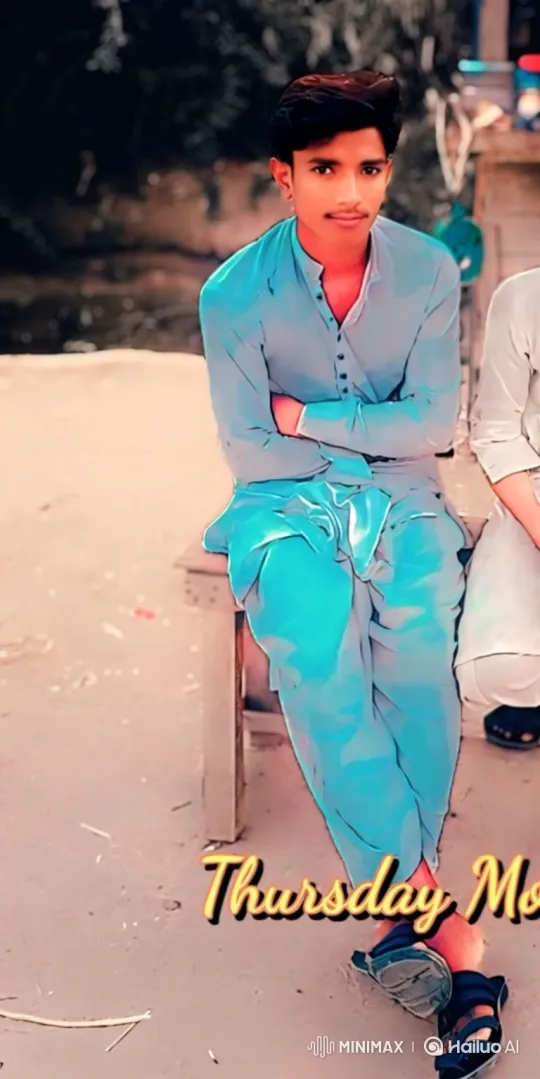 Young Man Relaxing on Bench with Gentle Smile – AI Generated Video | Hailuo AI