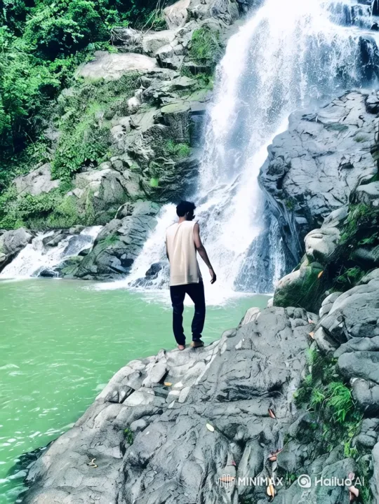 Panoramic Journey from Waterfall to Cosmic View of Earth – AI Generated Video | Hailuo AI