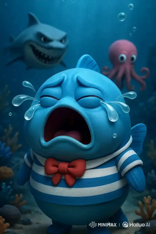 Shark and Octopus's Amusing Fight and Friendship – AI Generated Video | Hailuo AI