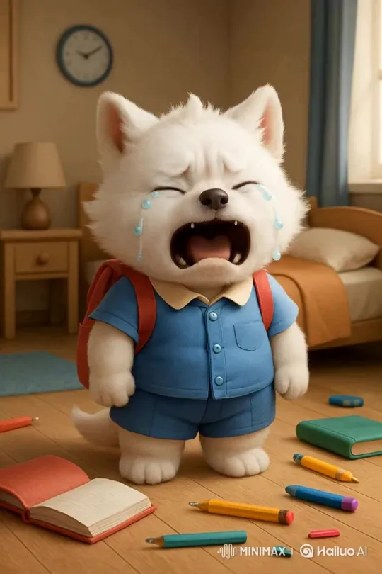 The White Little Wolf Who Hated Going to School – AI Generated Video | Hailuo AI