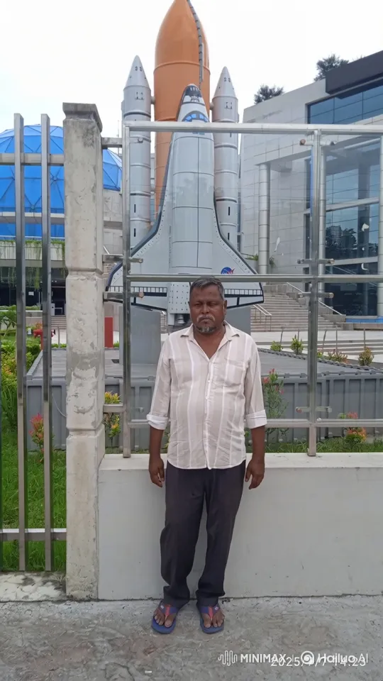 Contemplative Man in Front of Space Shuttle Model – AI Generated Video | Hailuo AI