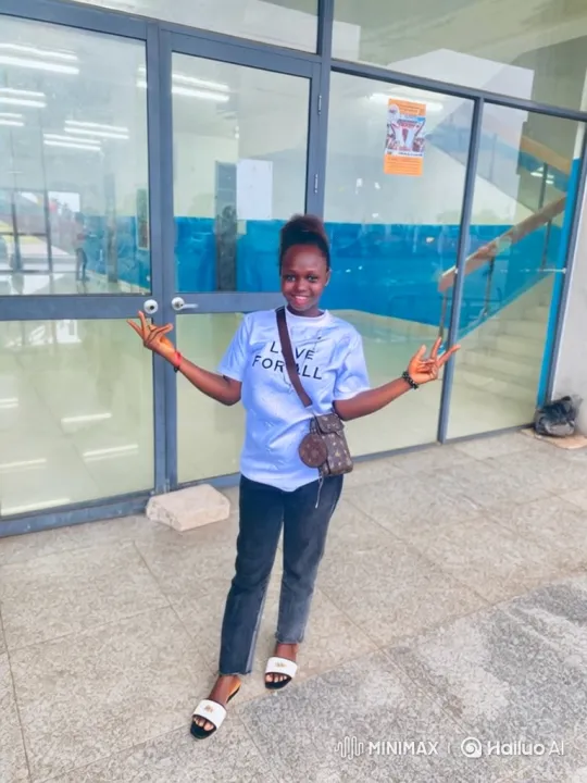 Young Woman Expresses Joy on Patio – AI Generated Video | Hailuo AI