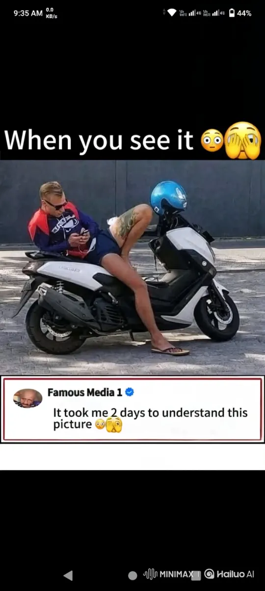 Man Surprised by Woman's Scooter Wheelie – AI Generated Video | Hailuo AI