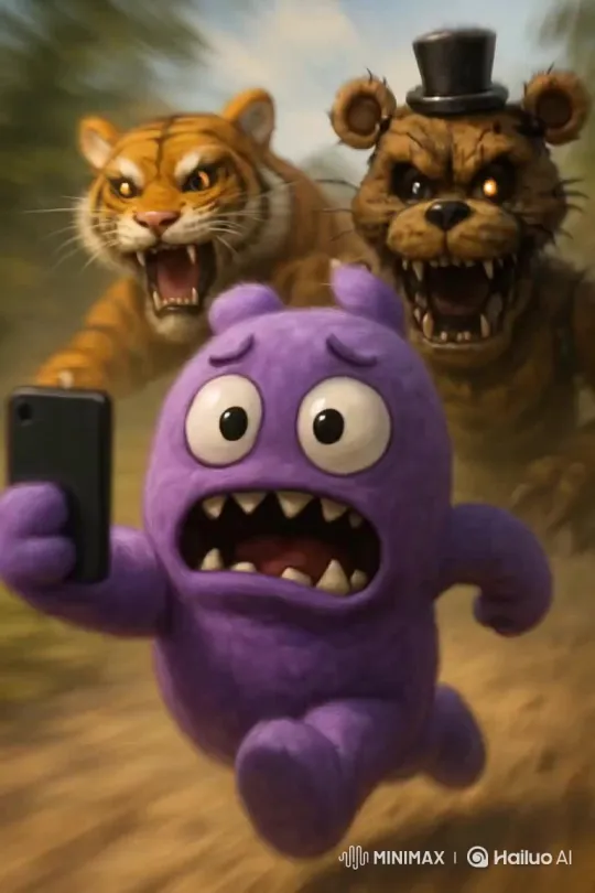 Nightmare: Freddy Pursues, Tiger and Lion Shot, Battery Fails – AI Generated Video | Hailuo AI