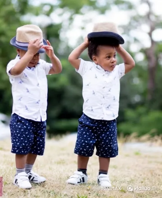 Boys in Suits Drive Toy Lamborghini in Field – AI Generated Video | Hailuo AI