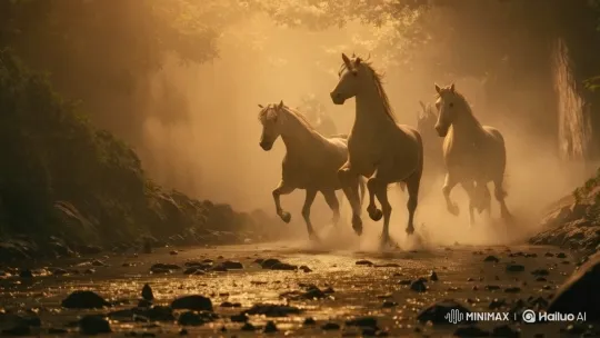 Magical Twilight: Angels, Pegasi, and Unicorns in Serene Flight – AI Generated Video | Hailuo AI