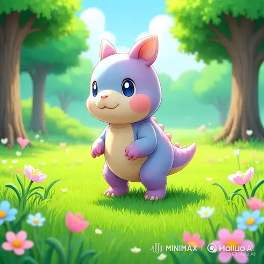 Cute Bipedal Creature in Sunlit Meadow – AI Generated Video | Hailuo AI