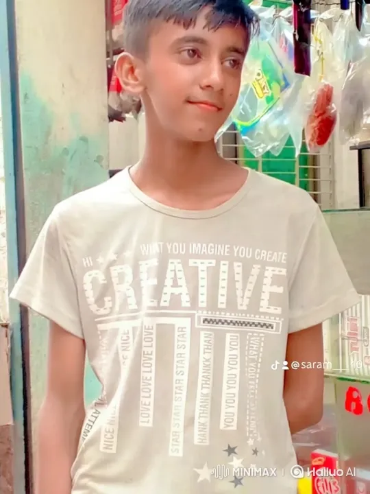 Thoughtful Boy Observes Market with a Smile – AI Generated Video | Hailuo AI