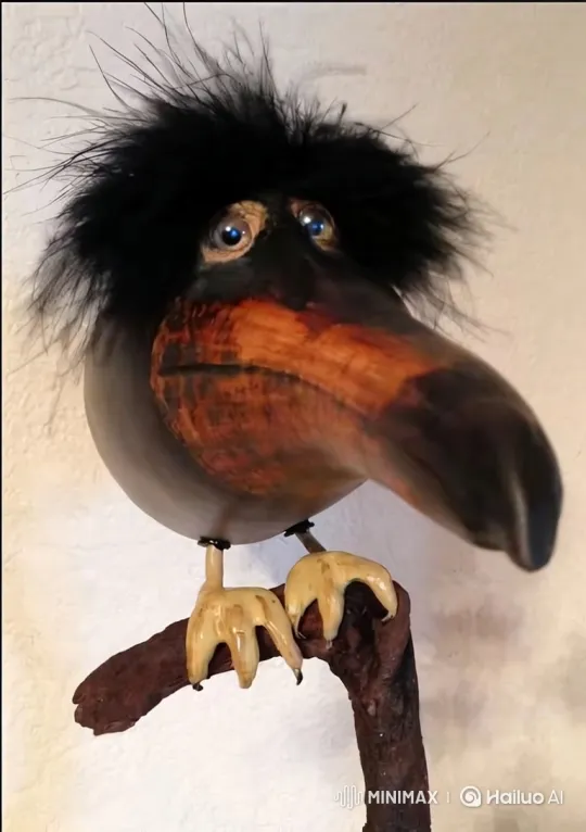 Handcrafted Bird-Like Creature in Casino: A Tale of Anticipation and Defeat – AI Generated Video | Hailuo AI