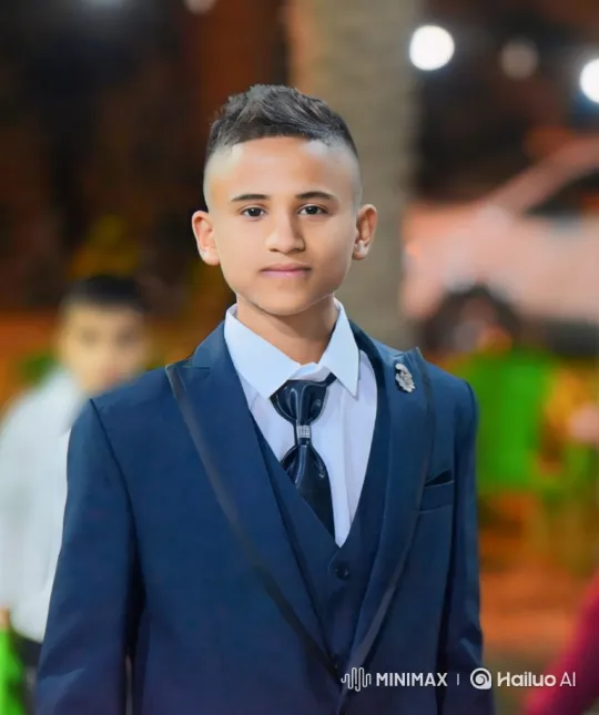 Young Boy in Suit at Bustling Evening Event – AI Generated Video | Hailuo AI