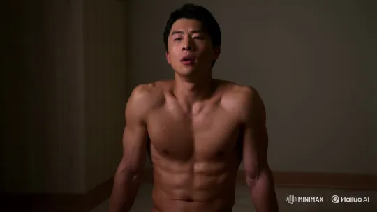 Asian Man Panted Heavily in Intimate Setting – AI Generated Video | Hailuo AI