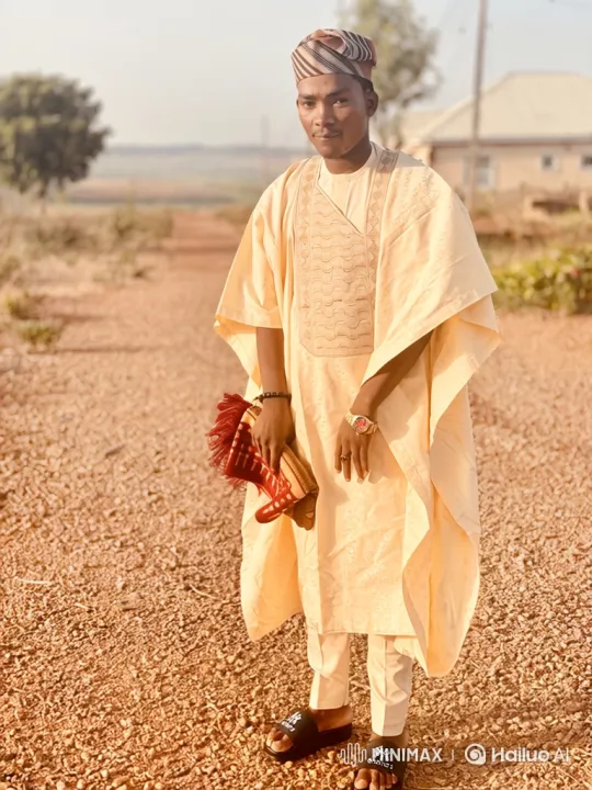 Young Man in Elegant Attire Smiles on Gravel Road – AI Generated Video | Hailuo AI