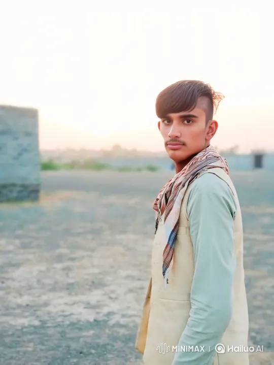 Young Man Observes Off-Road Vehicle in Dusty Field – AI Generated Video | Hailuo AI