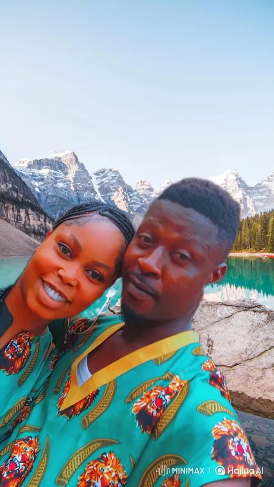 Couple's Romantic Kiss in Scenic Mountain Lake Setting – AI Generated Video | Hailuo AI