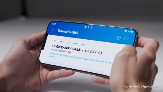 Person Claims Crypto Giveaway from Telegram on Smartphone – AI Generated Video | Hailuo AI