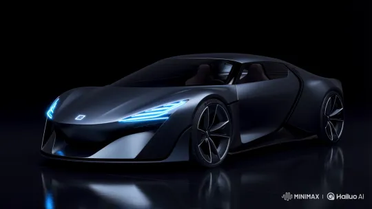 Futuristic AI Car Analyzed by Digital Streams – AI Generated Video | Hailuo AI