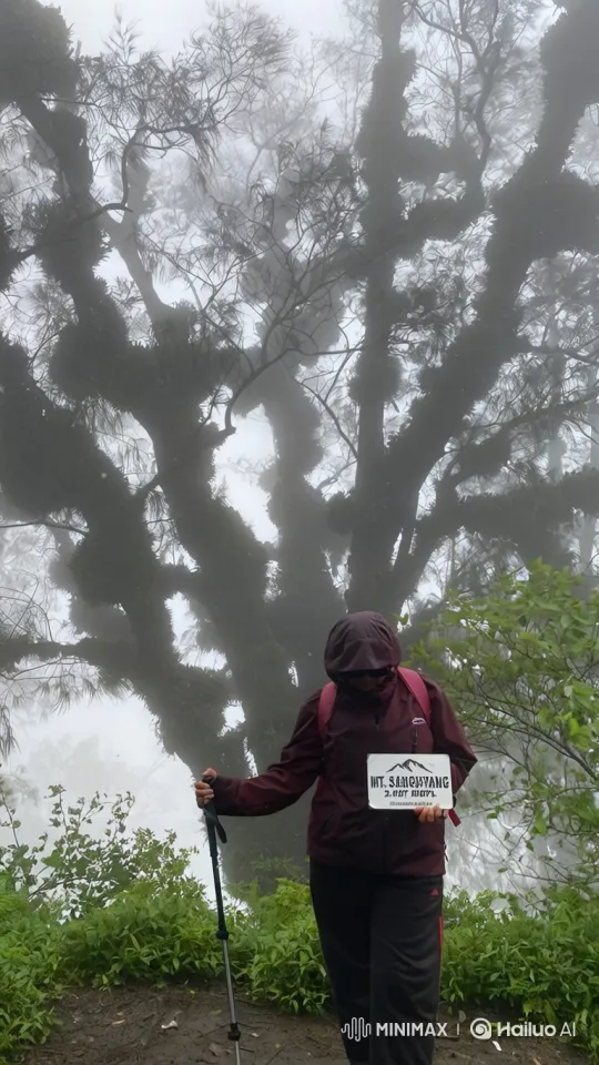 Hiker's Epic Ascent from Foggy Forest to Cosmic View – AI Generated Video | Hailuo AI